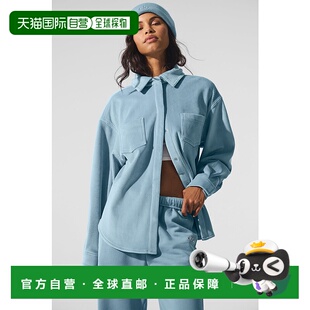 VELOUR RIBBED MOUNTAIN SIDE 纯色翻领宽松夹 alo SHACKET yoga