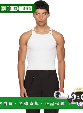 1h可退 潮奢 Courreges 男士 白色 Buckle 90's Rib 背心 325JDE1
