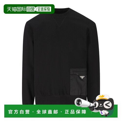 PRADA 男士卫衣 UJL1791YSZF0002 SS2026 黑色 圆领长袖卫衣