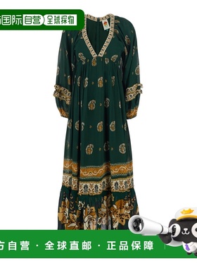 1h可退 潮奢 FARM RIO 女士 'Ayla' 绿色全幅花朵图案粘胶纤维长