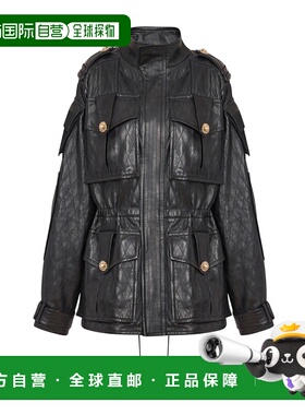 BALMAIN 女士外套 FF1TI020LC220PA AW2025 黑色 菱形明线缝制羊