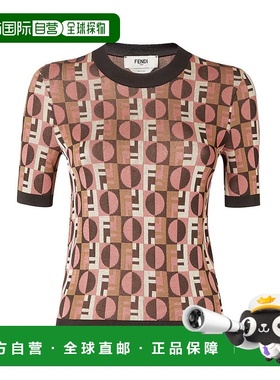 FENDI 女士T恤 FZXE04AYLV16 AW2025 浅棕色 Fendi Optical T-Shi