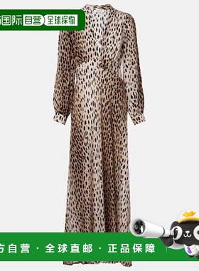 潮奢 RIXO 女士 Emory 真丝印花长款连衣裙长裙