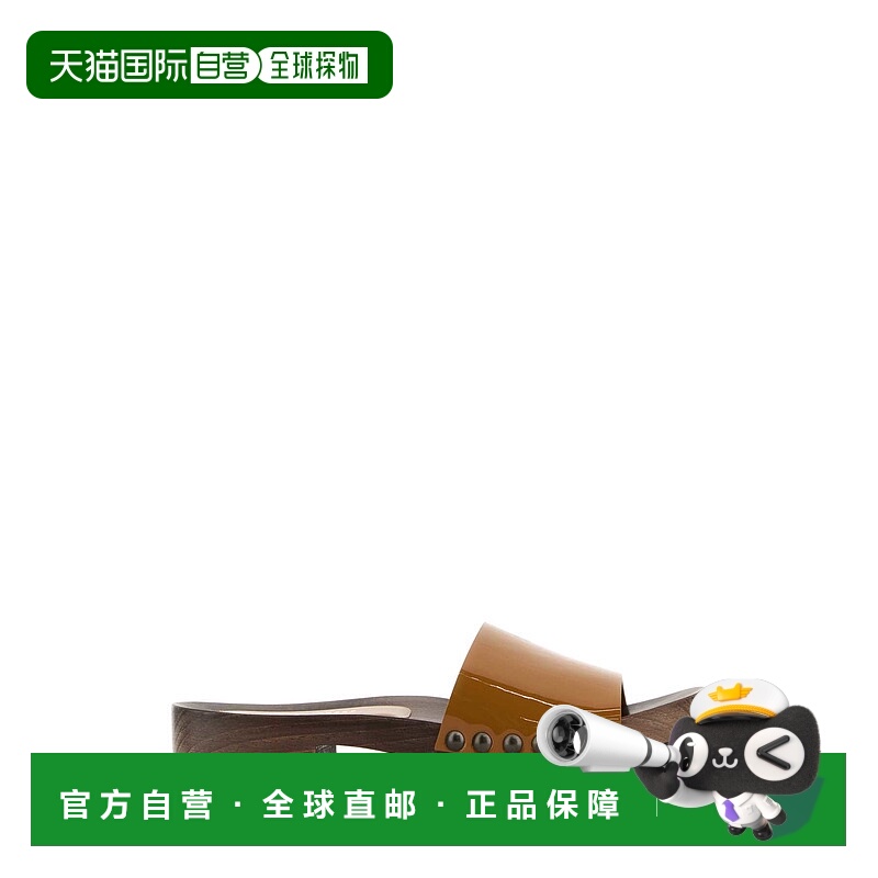 1h可退 潮奢 Miu Miu 缪缪 女士 驼色皮质木屐 5Z425EFA030069