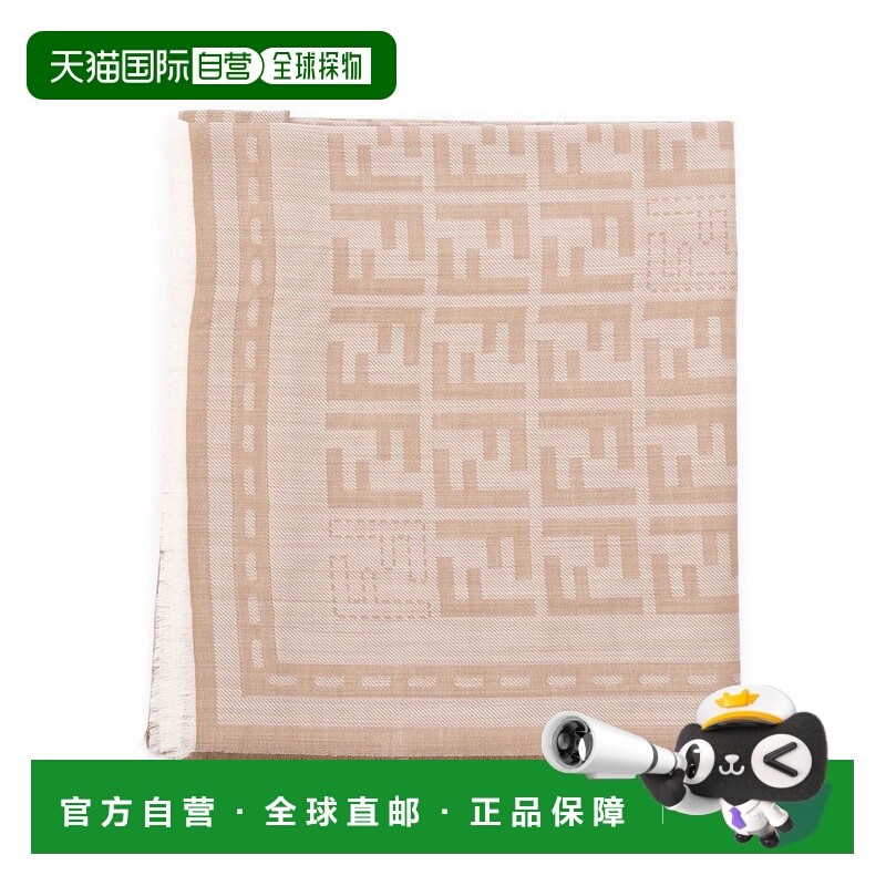 1h可退 FENDI 女士围巾 FXT069AUM1F0QD3 SS2025 灰色羊毛披肩