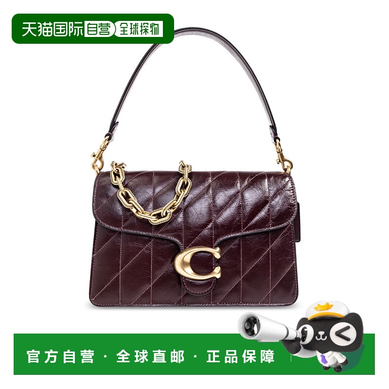 1h可退 COACH 女士斜挎包 CAF550B4YDS AW2025 酒红色 ‘Tabby’