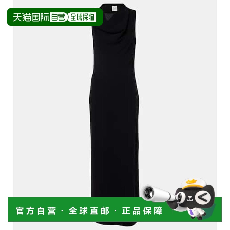 1h可退 潮奢 TOTÊME 女士 垂褶羊毛混纺长款连衣裙