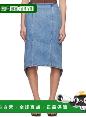 1h可退 潮奢 J.W. Anderson 女士 蓝色叠层牛仔半身裙 DK0027PG17