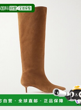 1h可退 潮奢 Staud 女士 Sebastian 绒面革及膝靴子 F25F1029SFTA