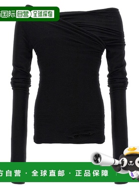 RICK OWENS 男士T恤 RU02E1262JR09 AW2025 黑色 Rick Owens 'Hol