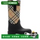 潮奢 MARSH Burberry 1h可退 巴宝莉 女士 橡胶图章长筒靴 811167