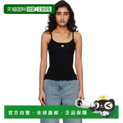 Courreges 女士 黑色 Reedition 系列吊带背心 PERMDE012FI0001