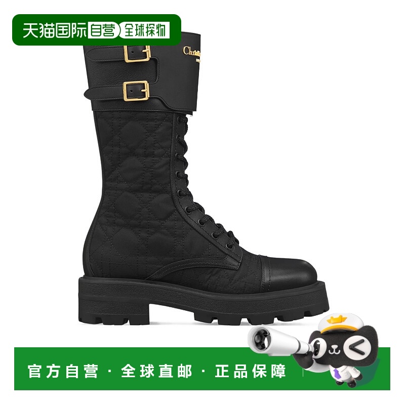 1h可退 DIOR 女士靴子 KCT266CGNS900 SS2025 黑色 D-Trap 踝靴