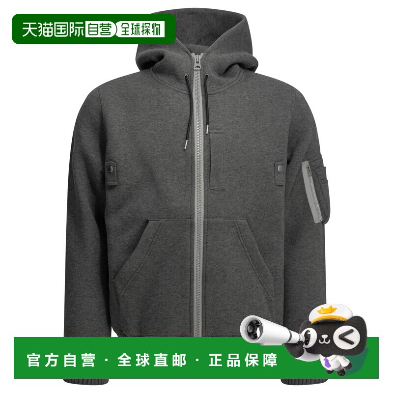 Sacai 男士 拉链连帽卫衣 2604126M301 grey灰色 舒适时尚