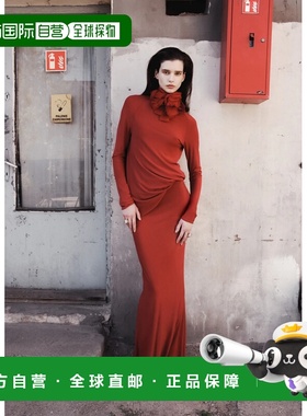 1h可退 潮奢 magda butrym 女士 长款露背高领连衣裙 330426RED