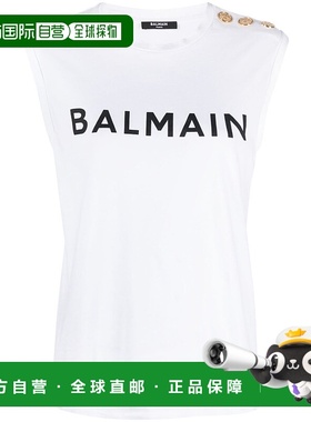 1h可退 潮奢 Balmain 巴尔曼 女士 无袖徽标T恤 CF1ED001BB02