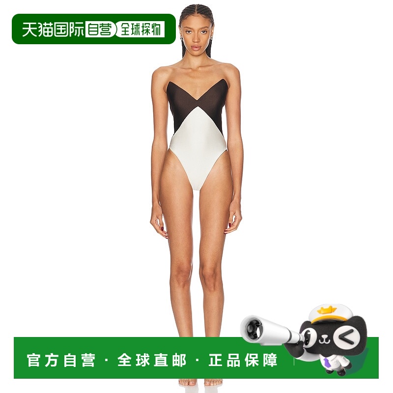 1h可退 潮奢 Adriana Degreas 女士 硬质双色抹胸连身泳衣 MATC04