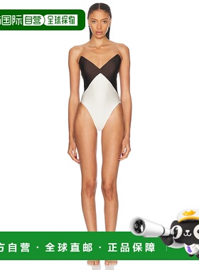 1h可退 潮奢 Adriana Degreas 女士 硬质双色抹胸连身泳衣 MATC04