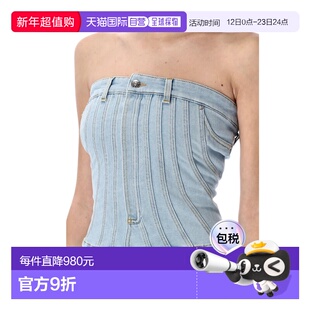 MUGLER 女士背心吊带 TO07402426048 SS2025 花色 Denim bustier