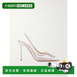 1h可退 潮奢 AQUAZZURA 女士 Seduction 105 PVC 水晶装饰金属感