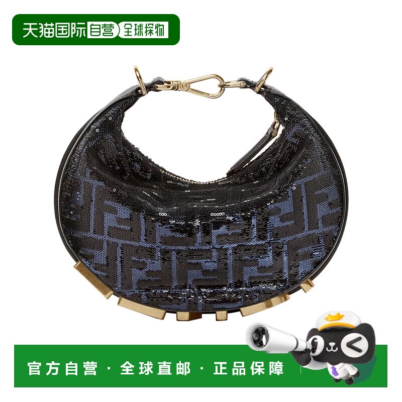FENDI 女士手拿包 8BS081AVTAF1UK4 SS2026 黑色 Fendigraphy Min