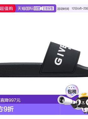 1h可退 潮奢 Givenchy 纪梵希 男士 黑色拖鞋 BH301TH1DB001001BL