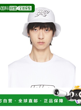 WE11DONE 女士帽子 WDAH122407UWH SS2022 白色 logo印花渔夫帽子