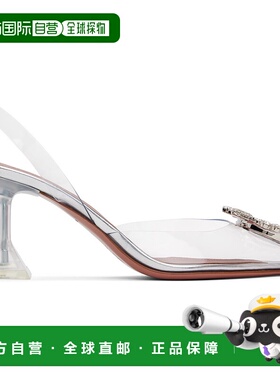 1h可退 潮奢 Amina Muaddi 女士 透明 Begum Glass Sling 70 高跟