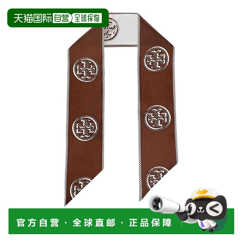 TORY BURCH 女士围巾 174863207 CO 棕色 Cravatta Medallion Log