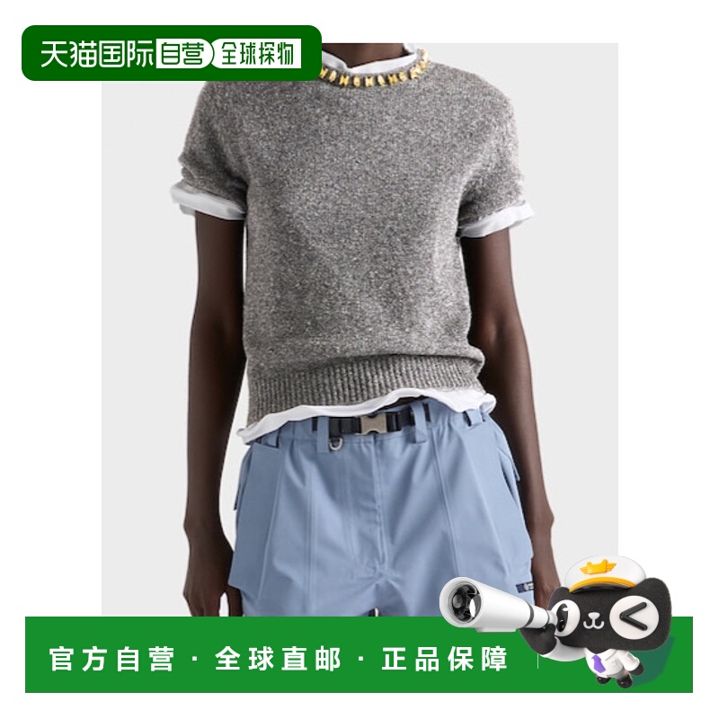 1h可退 PRADA 女士针织衫 P24V2B18M6SOOOF0031 SS2026 灰色