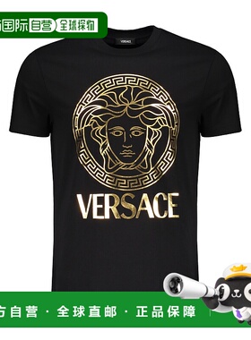 VERSACE 男士T恤 10118611A140532BI10 男装SS2024短袖黑色上衣