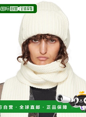 1h可退 潮奢 We11Done 女士 灰白色 Chunky Muffler 毛线帽 WDKH3