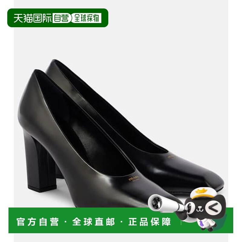 1h可退 潮奢 Prada 普拉达 女士 85 皮质浅口鞋 black黑色 舒适时