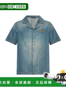 BALMAIN 男士衬衫 FH0HB041DG036EW AW2025 灰色 Denim shirt wit