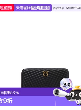 PINKO 女士钱包 100250A0GKZ99Q 黑色 Love Birds Chevron Leathe
