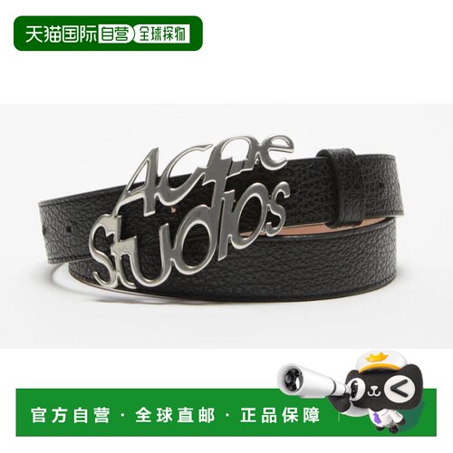 ACNE STUDIOS 女士腰带 C80200900 SS2026 黑色 LOGO BELT