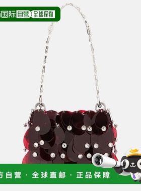 1h可退 潮奢 Rabanne 女士 Nano 闪烁精饰肩包 red红色 舒适时尚