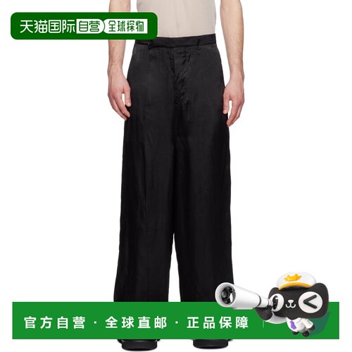 RICK OWENS 男士休闲裤 RU01F2359N09 SS2026 黑色 腰带环休闲裤