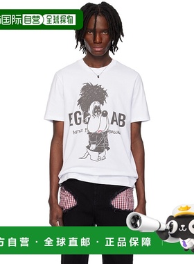 1h可退 潮奢 EGONLAB. 男士 白色 The Cure T 恤 SS25TE002
