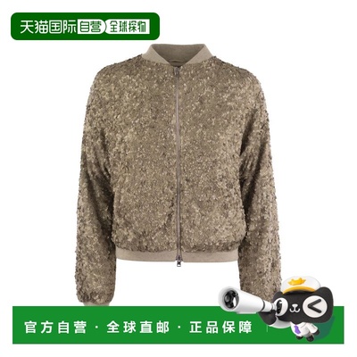 HERNO 女士西服 GI00027DR126472035 AW2024 棕色 亮片装饰飞行员