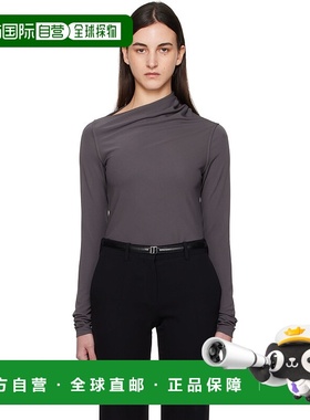 1h可退 潮奢 TOTÊME 女士 灰色 Draped Jersey 长袖 T 恤 251WRT4