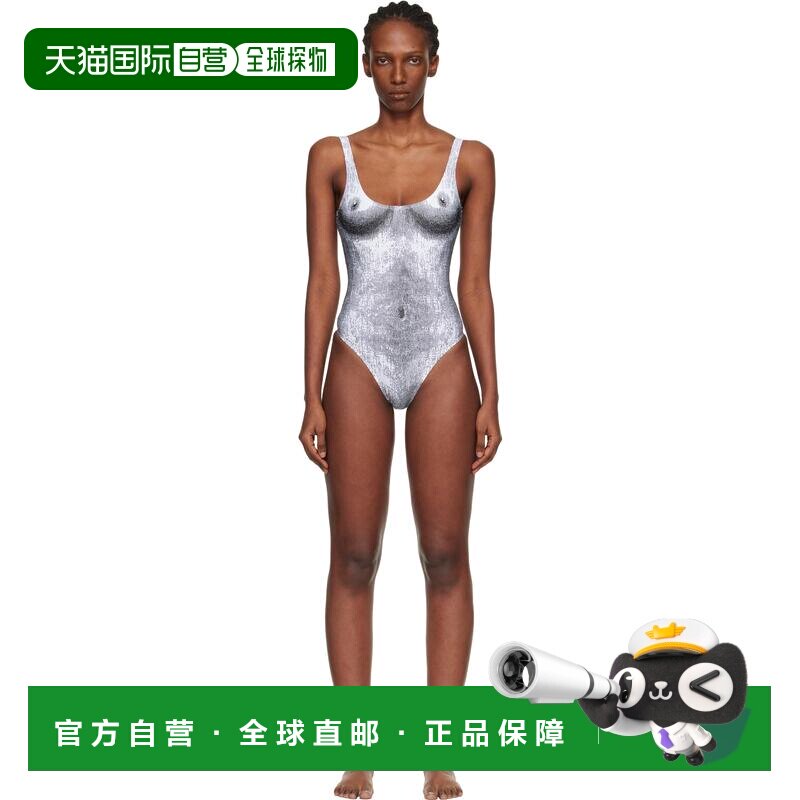 Moschino 莫斯奇诺 女士 白色 & 黑色 Printed Lycra 连体泳衣 26