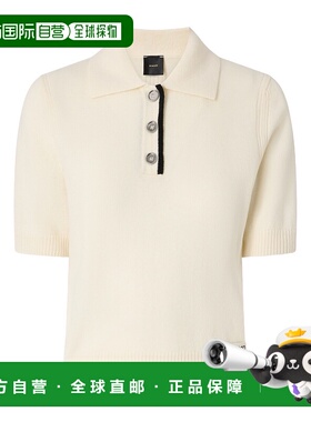 PINKO 女士POLO衫 105450A2Q9Z13 AW2025 米白色短袖羊绒