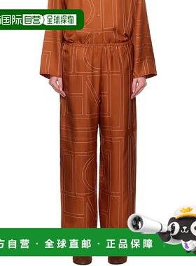 1h可退 潮奢 TOTÊME 女士 橙色 Monogram Silk PJ 长裤 241WRB109