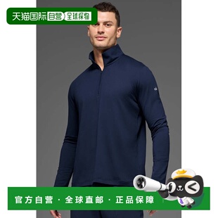 alo yoga Conquer 翻领柔软半拉链纯色运动长袖Polo衫 男款m3193r