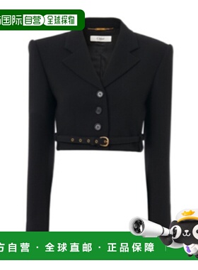 CHLOÉ 女士夹克 CH25WVE58066001 AW2025 黑色 短款 Spencer 羊毛