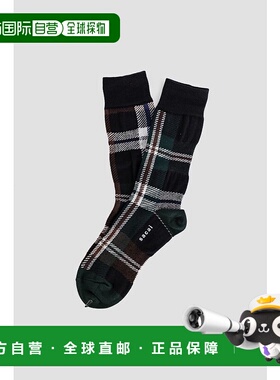 1h可退 潮奢 Sacai 女士 格子袜子 250982SGREENNAVY