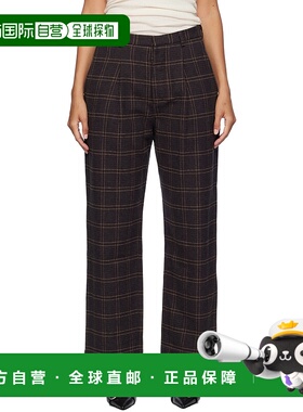 1h可退 潮奢 R13 女士 棕色 Relaxed 长裤 R13WR332R440B直筒裤