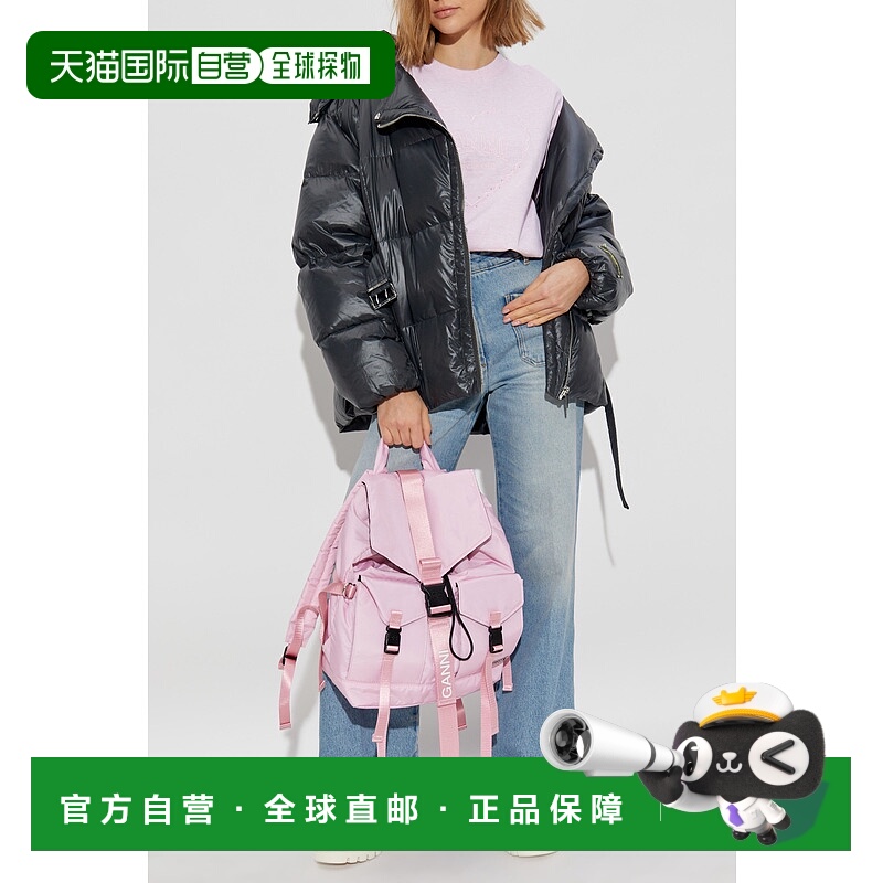 1h可退 GANNI 女士外套 W00496866052 AW2024 黑色 长袖羽绒服