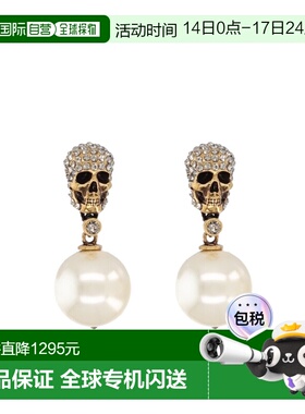 1h可退 奢淘 Alexander McQueen 骷髅头装饰耳环 女 855396I170A